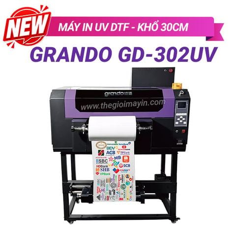 Máy in UV DTF GRANDO GD 302UV cuộn khổ 30cm