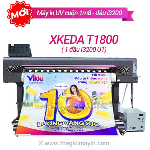 Máy in UV cuộn XKEDA T1800 - I3200U1 khổ 1m8