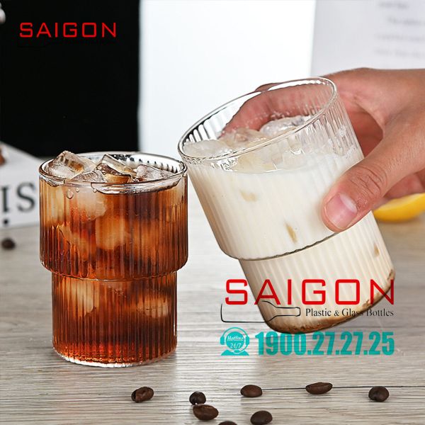 Ly Thủy Tinh Sọc 02 Tầng INS Stripes Rock Glass 180ml | INS.208T , Thủy Tinh Cao Cấp