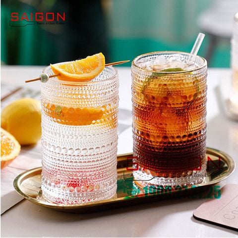 Ly Thủy Tinh INS Polka Dots Islande Tumber Glass 360ml | INS.311ZD , Thủy Tinh Cao Cấp