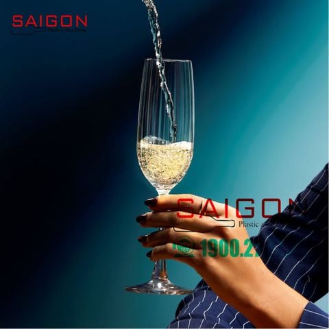 Ly Thủy Tinh Ocean Madison Stripe Flute Champagne 210ml | Ocean 1035F07, Nhập Khẩu Thái Lan