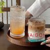 Ly Thủy Tinh Sọc INS Stripes Mark Hight Ball Glass 450ml | INS 814T , Thủy Tinh Cao Cấp