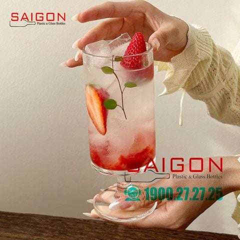 Ly Thủy Tinh INS có Chân Cooktail Tumber Glass 330ml | INS JX-3092PG , Thủy Tinh Cao Cấp
