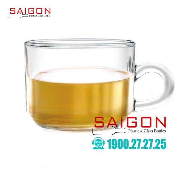 Bộ Tách Thủy Tinh Ocean Stack Tea Cup 200ml ( Đĩa + Tách ) | Ocean ( P00271+ P00340 ) , Thủy Tinh Nhập Khẩu Thái Lan