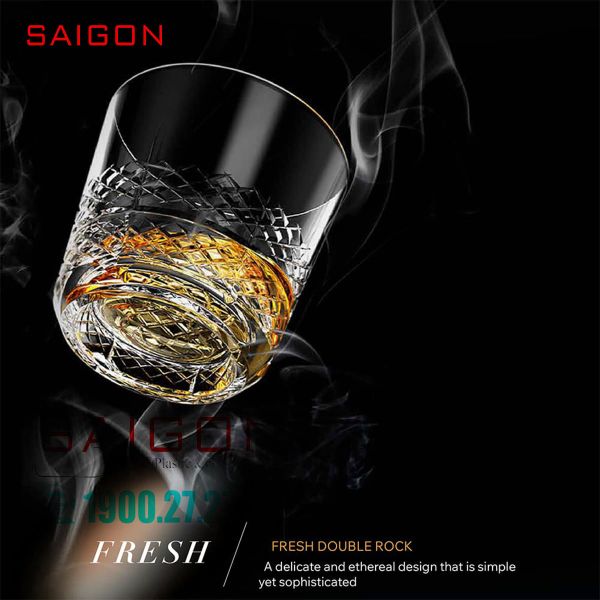 Ly Thủy Tinh Ocean Matter Fresh Double Rock Glass 355ml | Ocean P04263 , Nhập Khẩu Thái Lan