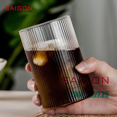 Ly Thủy Tinh Sọc INS Stripes Islande Rock Glass 220ml | INS.309TH , Thủy Tinh Cao Cấp