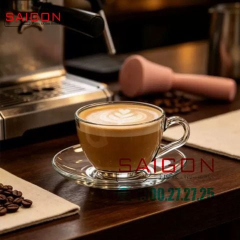 Bộ Tách Thủy Tinh Prim Earl's Cup 220ml | PG310.325 , Thủy tinh nhập khẩu Thái Lan