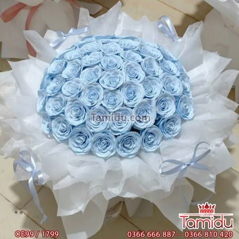 99 Bông hồng sáp xanh nhạt