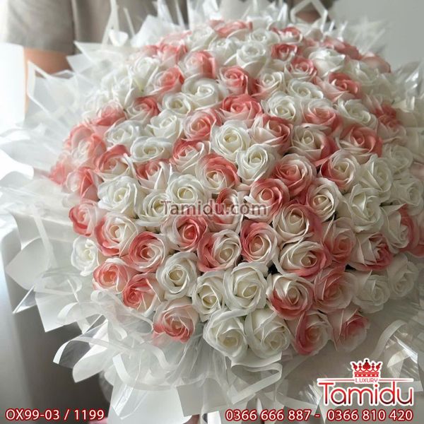 Bó hoa sáp 99 bông hồng công chúa
