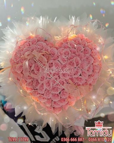 Bó hoa 99 Bông Hồng Xoăn
