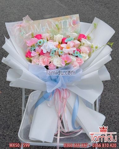 Bó Hoa Sáp Mix Màu tone hồng ngọt ngào