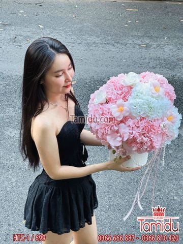 Hộp hoa cẩm tú cầu lụa hottrend