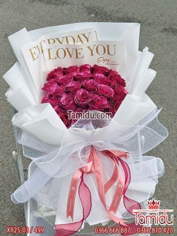 Bó hoa nhũ kim tuyến 25 bông cao cấp