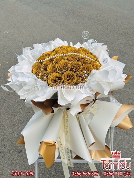 Bó hoa kim tuyến vàng gold lấp lánh