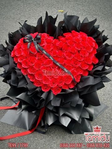 Red Rose Heart - 99 bông hồng đỏ Ecuador cao cấp