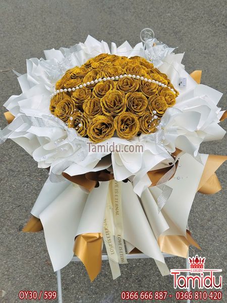 Bó hoa kim tuyến vàng gold lấp lánh