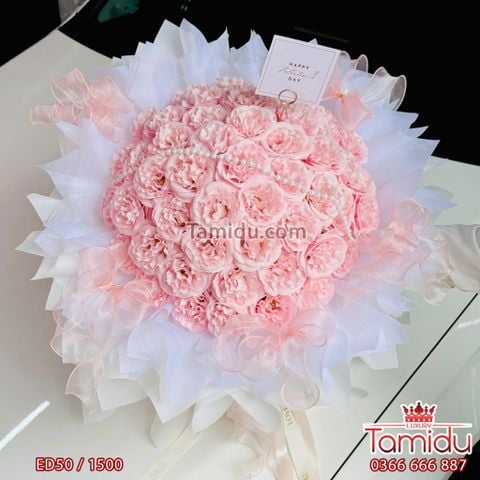 Bó Hoa Hồng Sáp Eden 50b Cao Cấp Gói Giấy