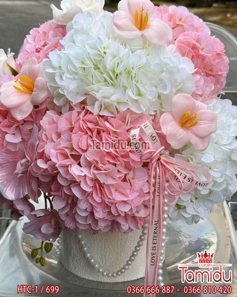 Hộp hoa cẩm tú cầu lụa hottrend