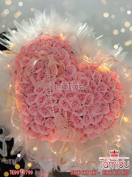 Bó hoa 99 Bông Hồng Xoăn