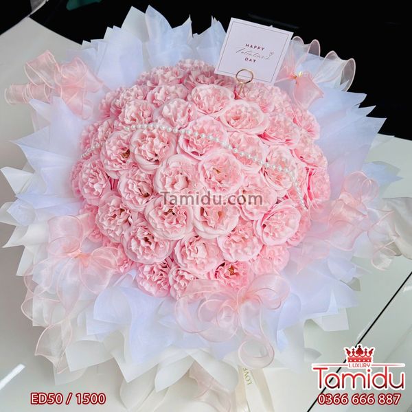 Bó Hoa Hồng Sáp Eden 50b Cao Cấp Gói Giấy