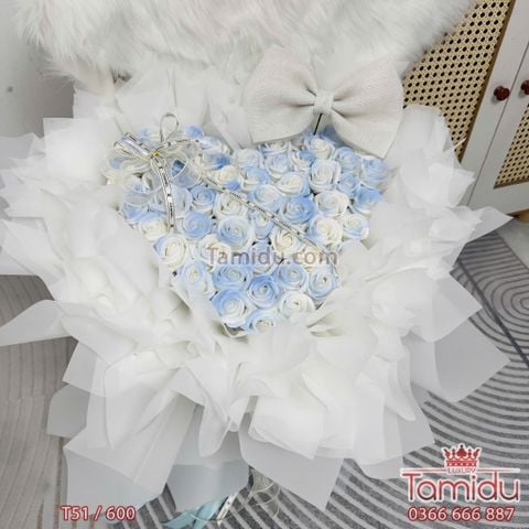 Bó 50 Bông Hoa Hồng Sáp Xanh Galaxy – Tình Yêu Vĩnh Cửu & Độc Đáo