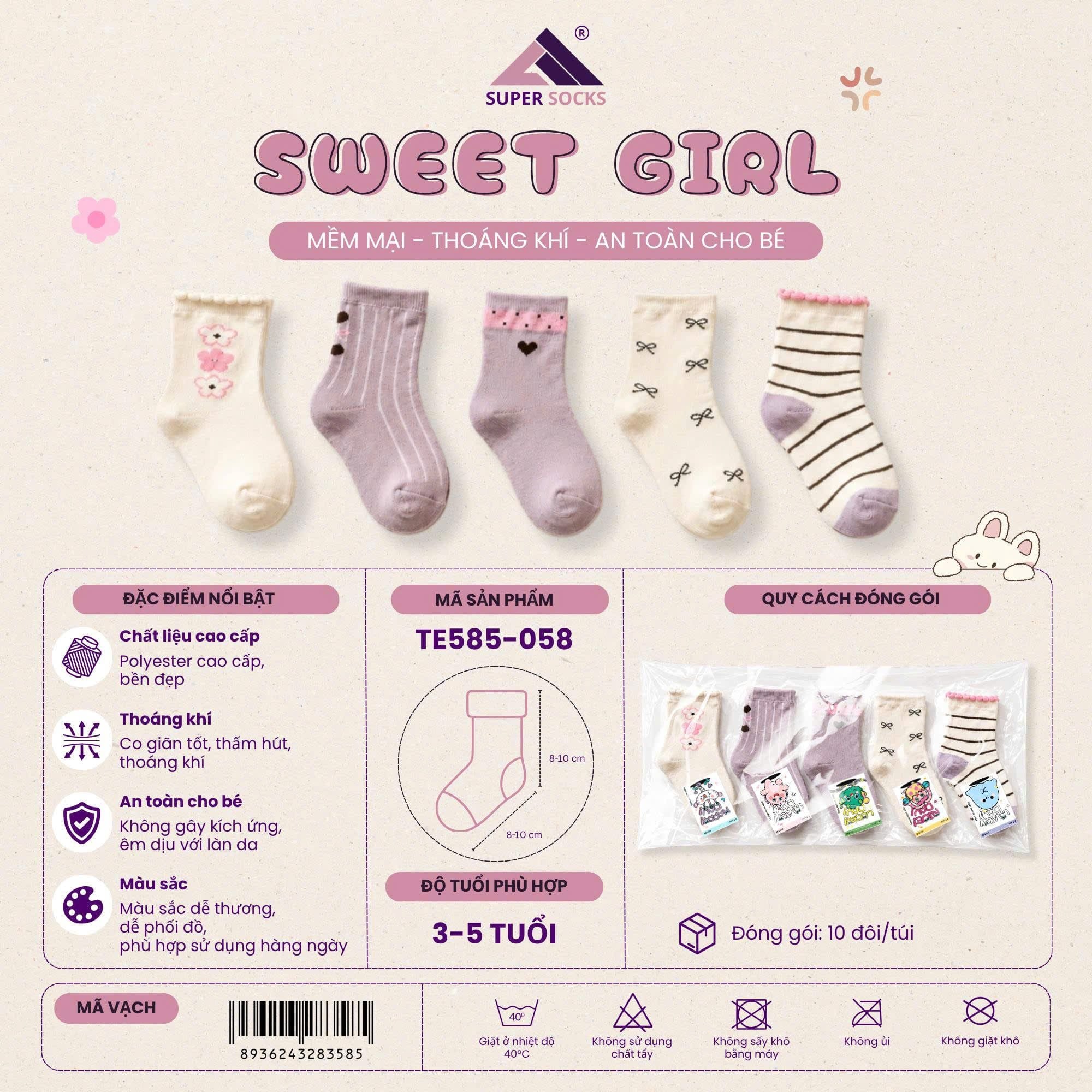  Tất Vớ Trẻ Em 3-5 Tuổi Sweet Girl / TE585-058 