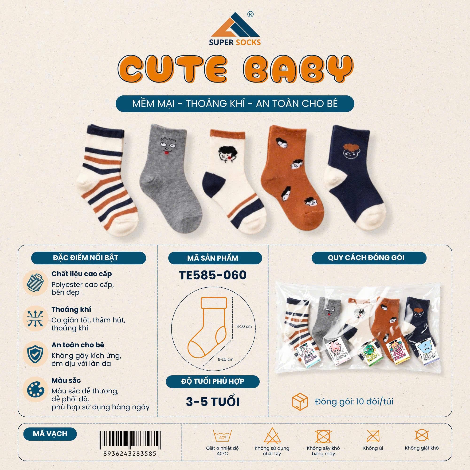  Tất Vớ Trẻ Em 3-5 Tuổi Cute Baby / TE585-060 