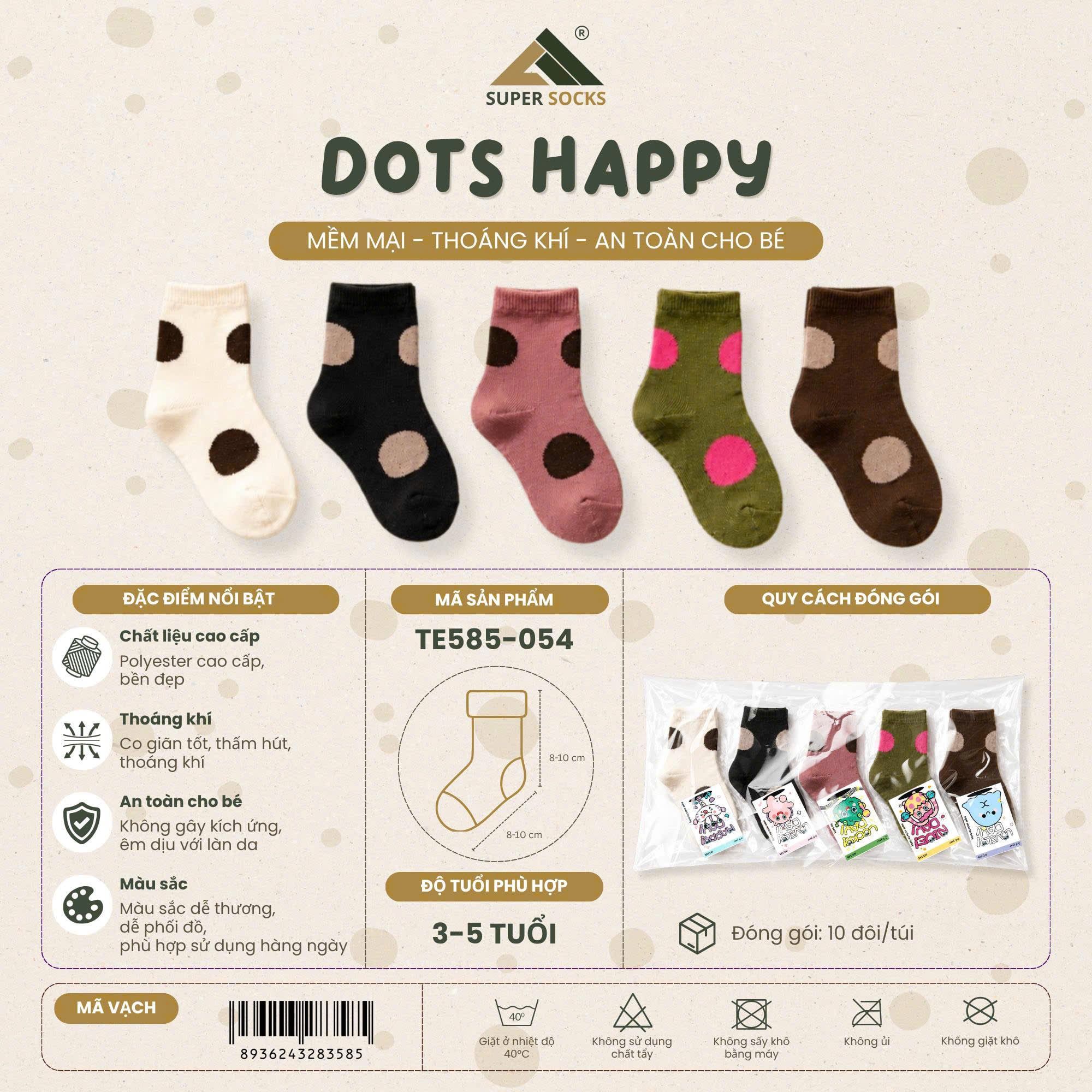  Tất Vớ Trẻ Em 3-5 Tuổi Dots Happy / TE585-054 