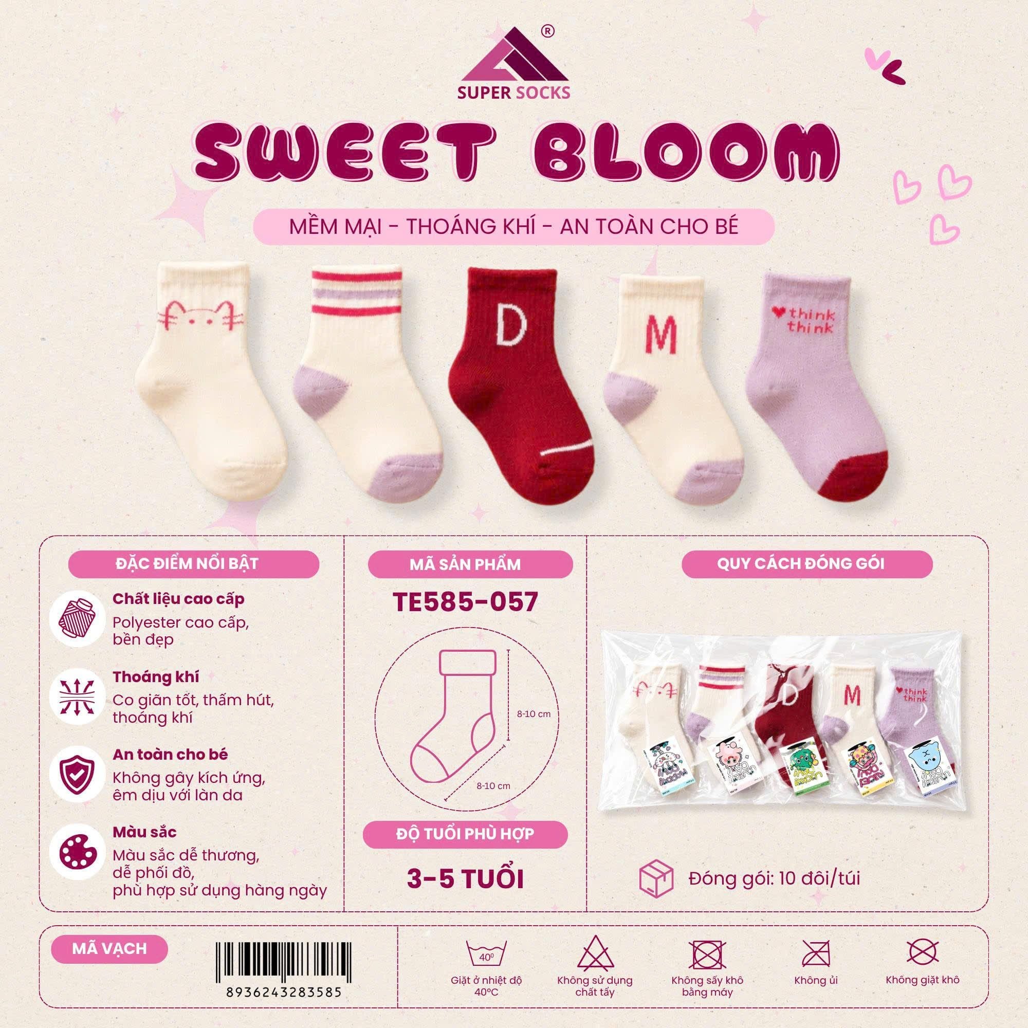  Tất Vớ Trẻ Em 3-5 Tuổi Sweet Bloom / TE585-057 