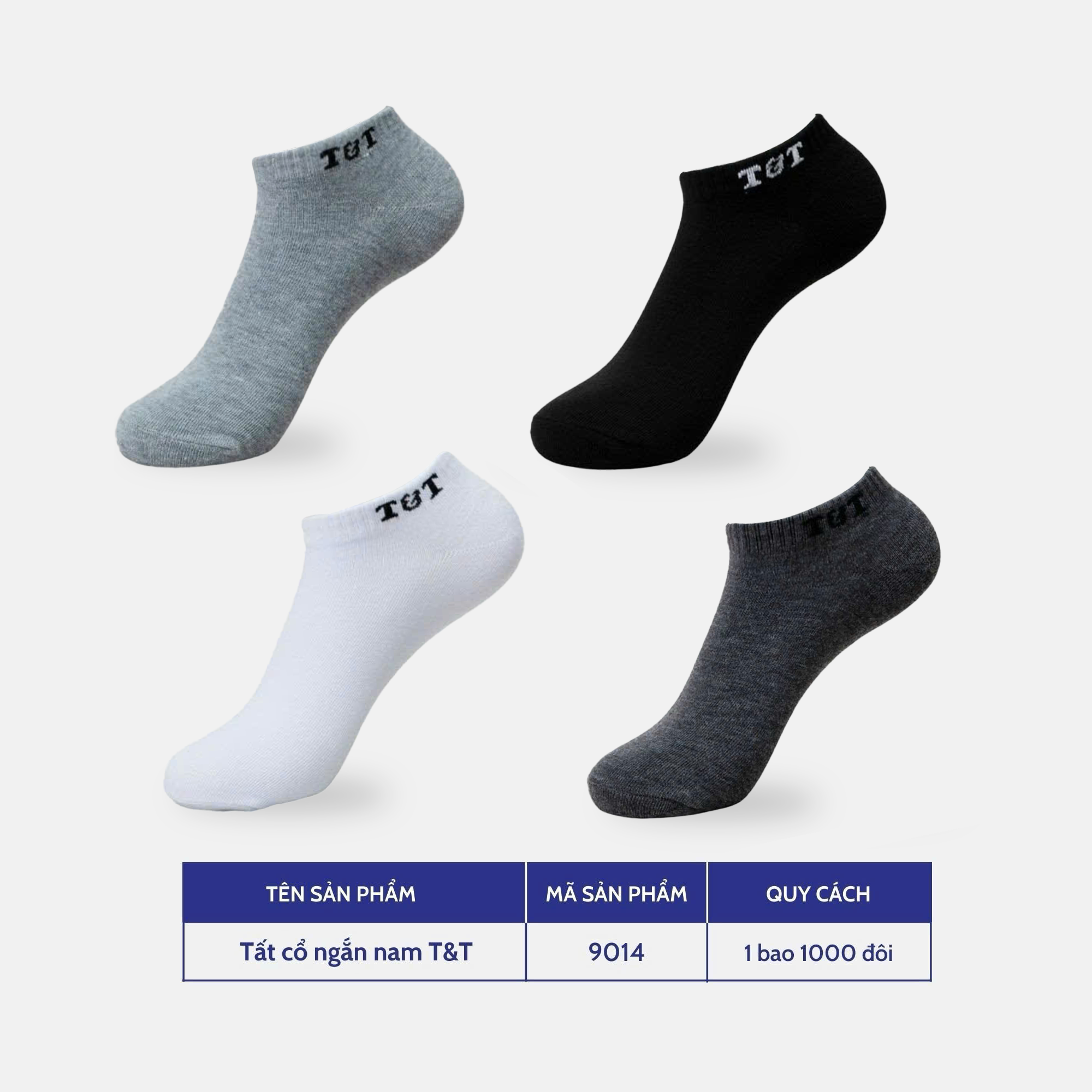  Tất Vớ Nam Cổ Ngắn Logo T&T - NAM9014 