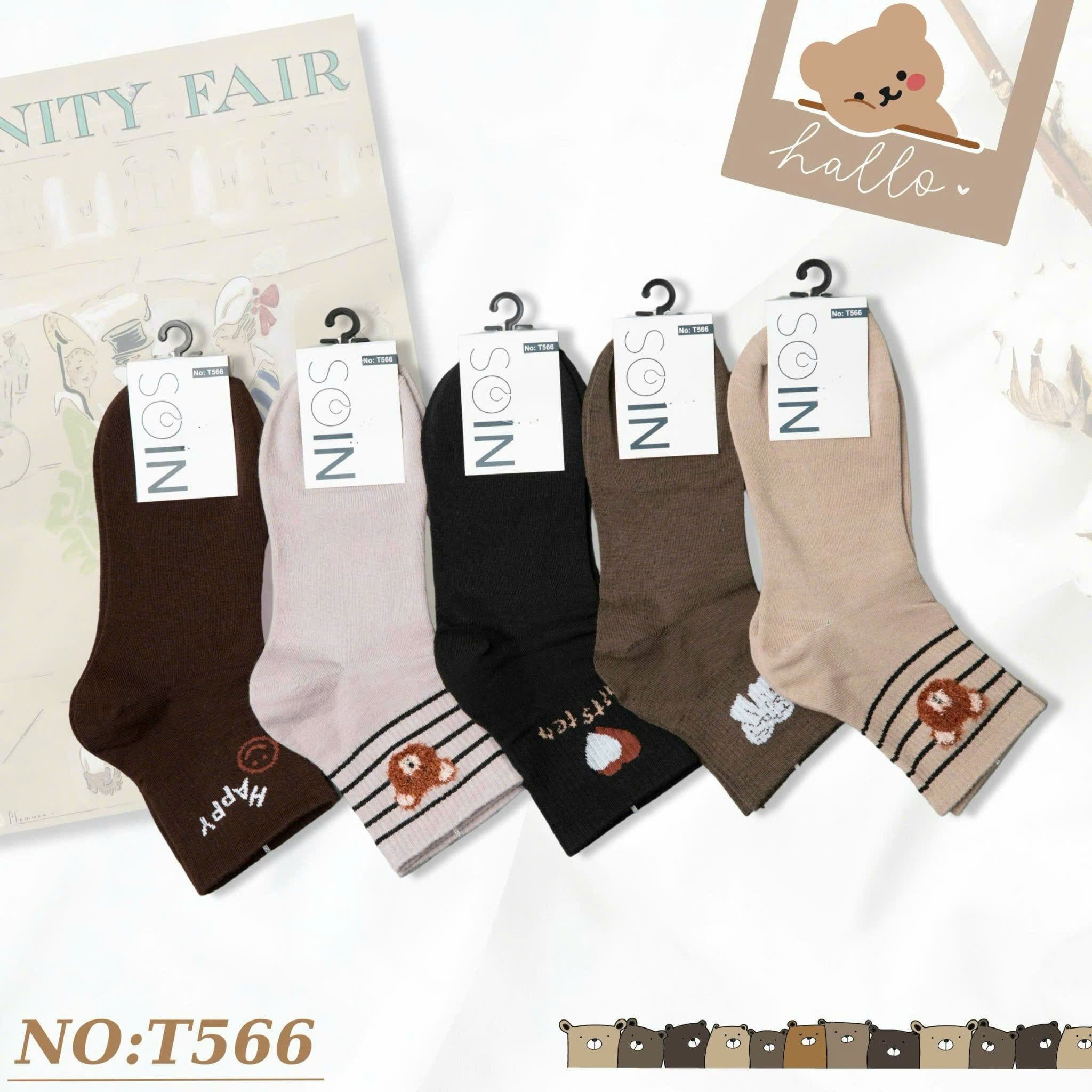  Tất Vớ Nữ Cổ Trung SOIN Họa Tiết Nhiều Màu Phong Cách & Êm Ái Mỗi Ngày - T566 