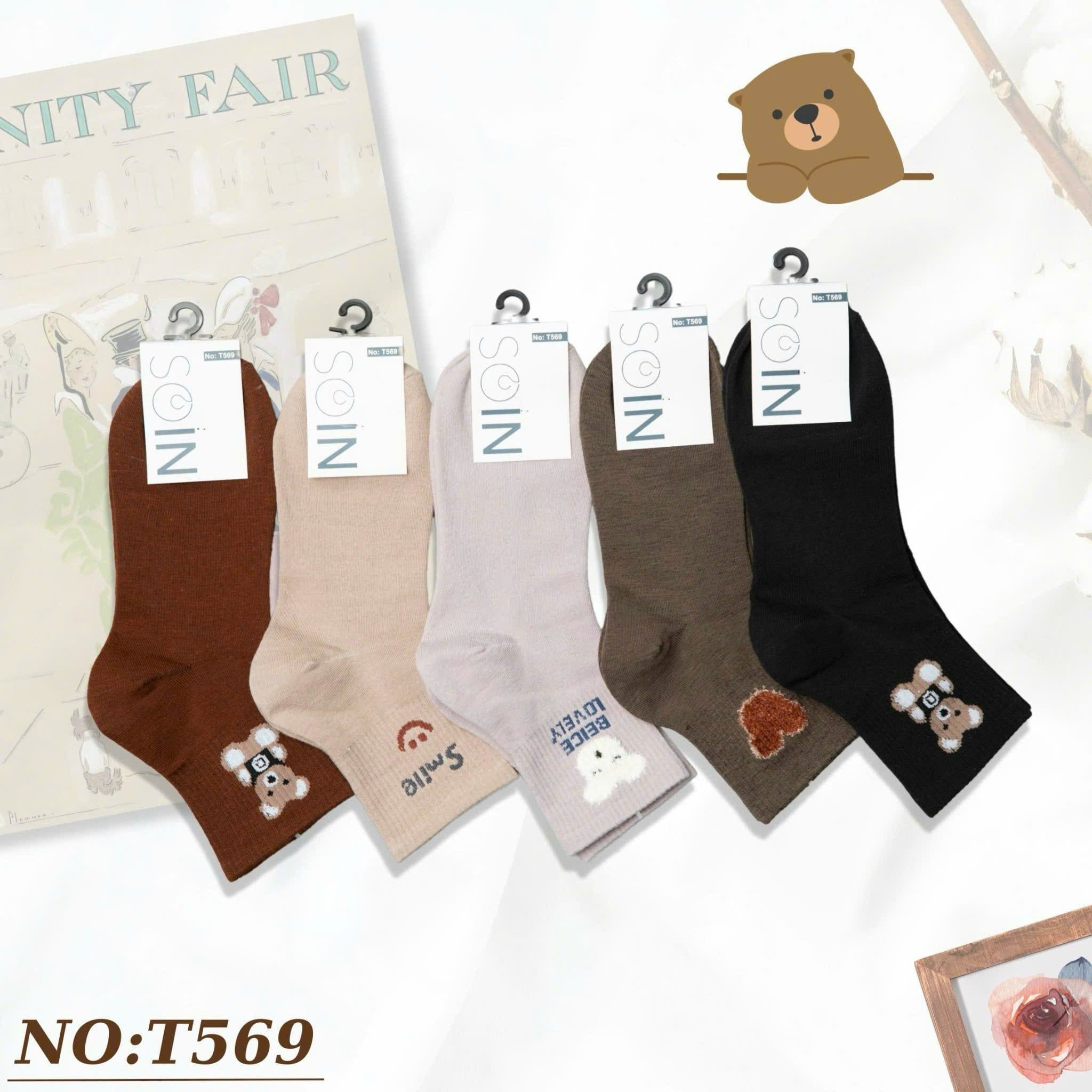  Tất Vớ Nữ Cổ Trung SOIN Họa Tiết Nhiều Màu Phong Cách & Êm Ái Mỗi Ngày - T569 