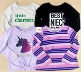  [13-15kg] Set 4 Áo Thun Tay Dài PL + Gara Bé Gái - Combo màu ngẫu nhiên 