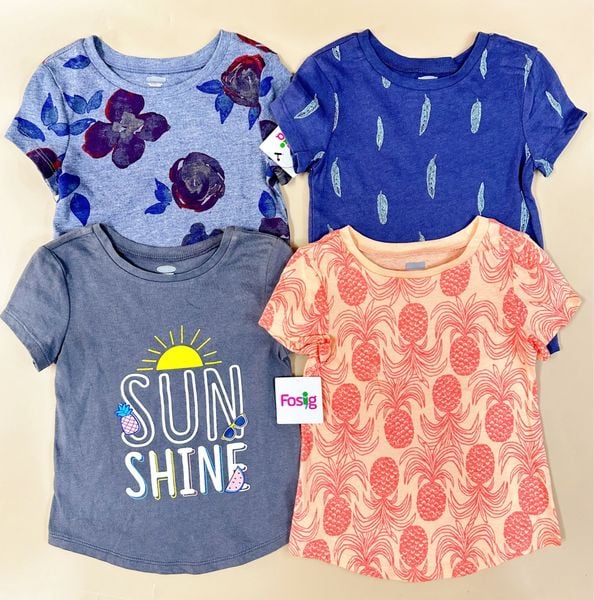  [11-17kg; 18m-5T] Set 4 Áo Thun tay ngắn ON bé gái - Combo ngẫu nhiên 