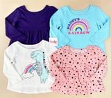  [13-15kg] Set 4 Áo Thun Tay Dài PL + Gara Bé Gái - Combo màu ngẫu nhiên 