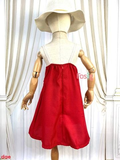  16-17kg Đầm 2 dây cho bé gái- Đỏ ren vàng 