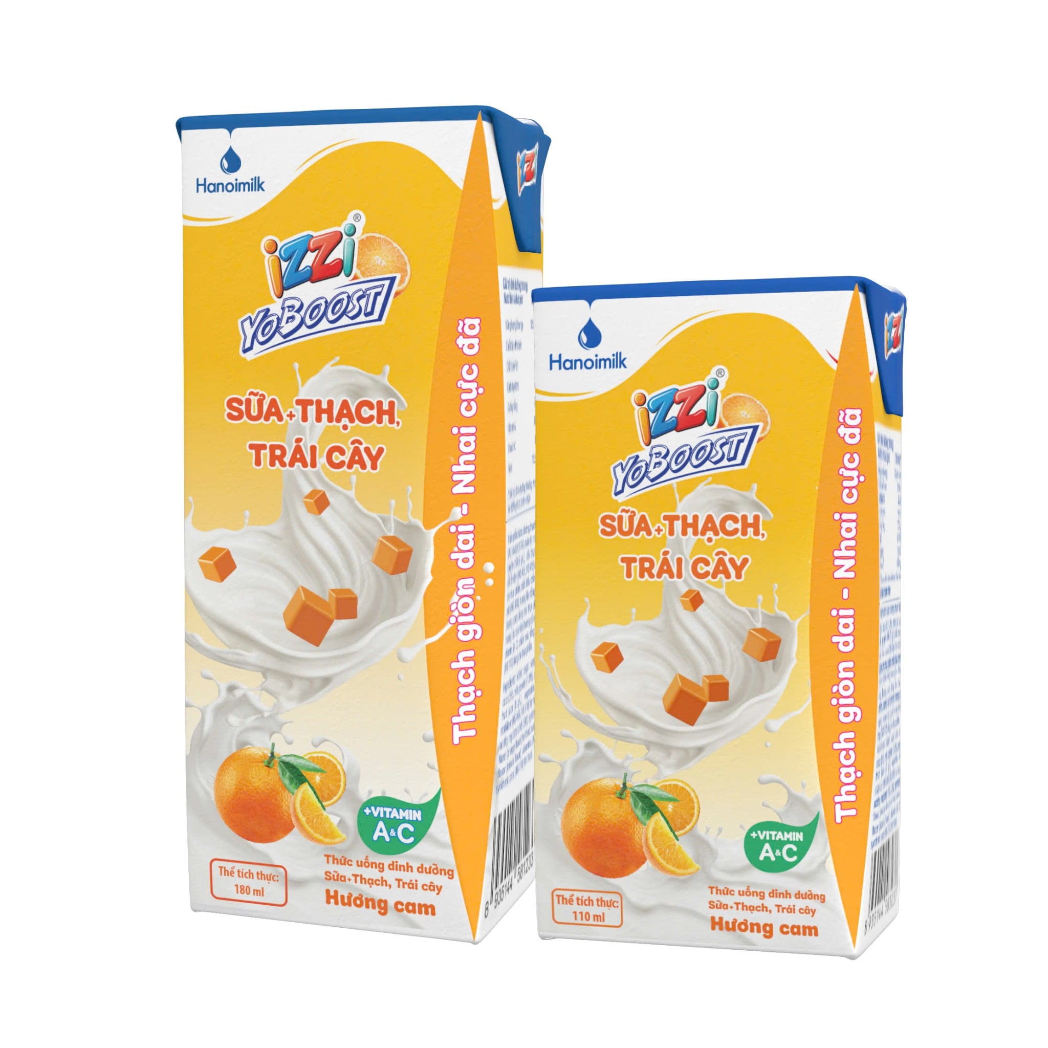 TUDD SỮA+THẠCH, TRÁI CÂY HƯƠNG CAM 110ML