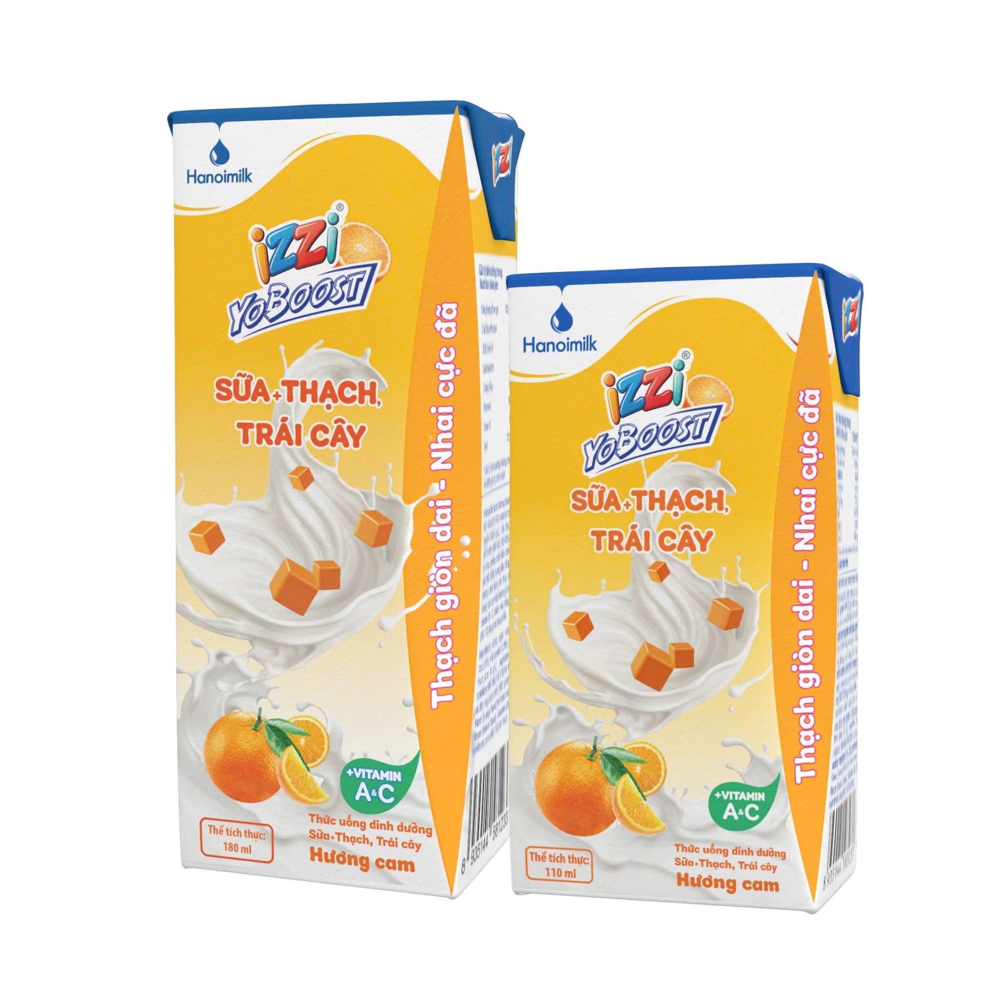 TUDD SỮA+THẠCH, TRÁI CÂY HƯƠNG CAM 110ML