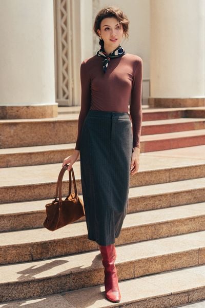 Áo ôm dài tay basic chocolate