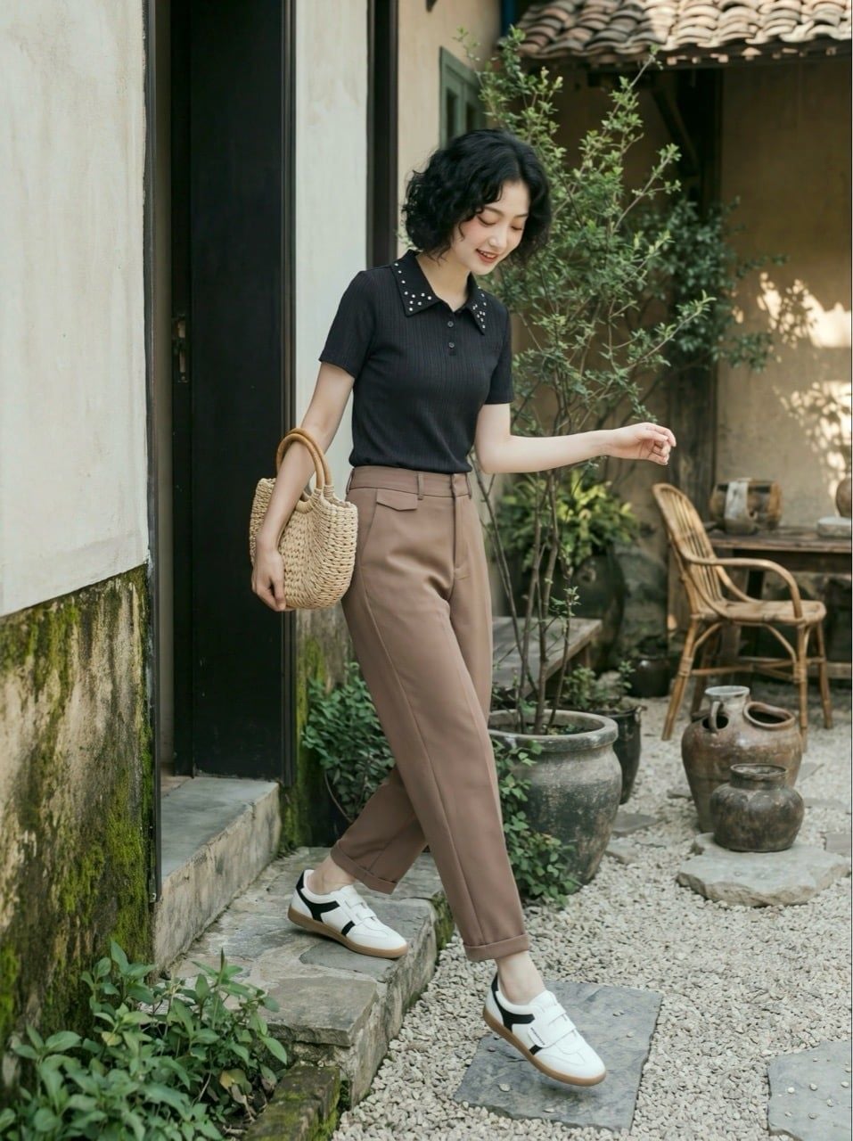  Quần ống đứng smart màu Nâu 