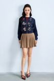  Bomber da lộn navy thêu hoa chữ thập 