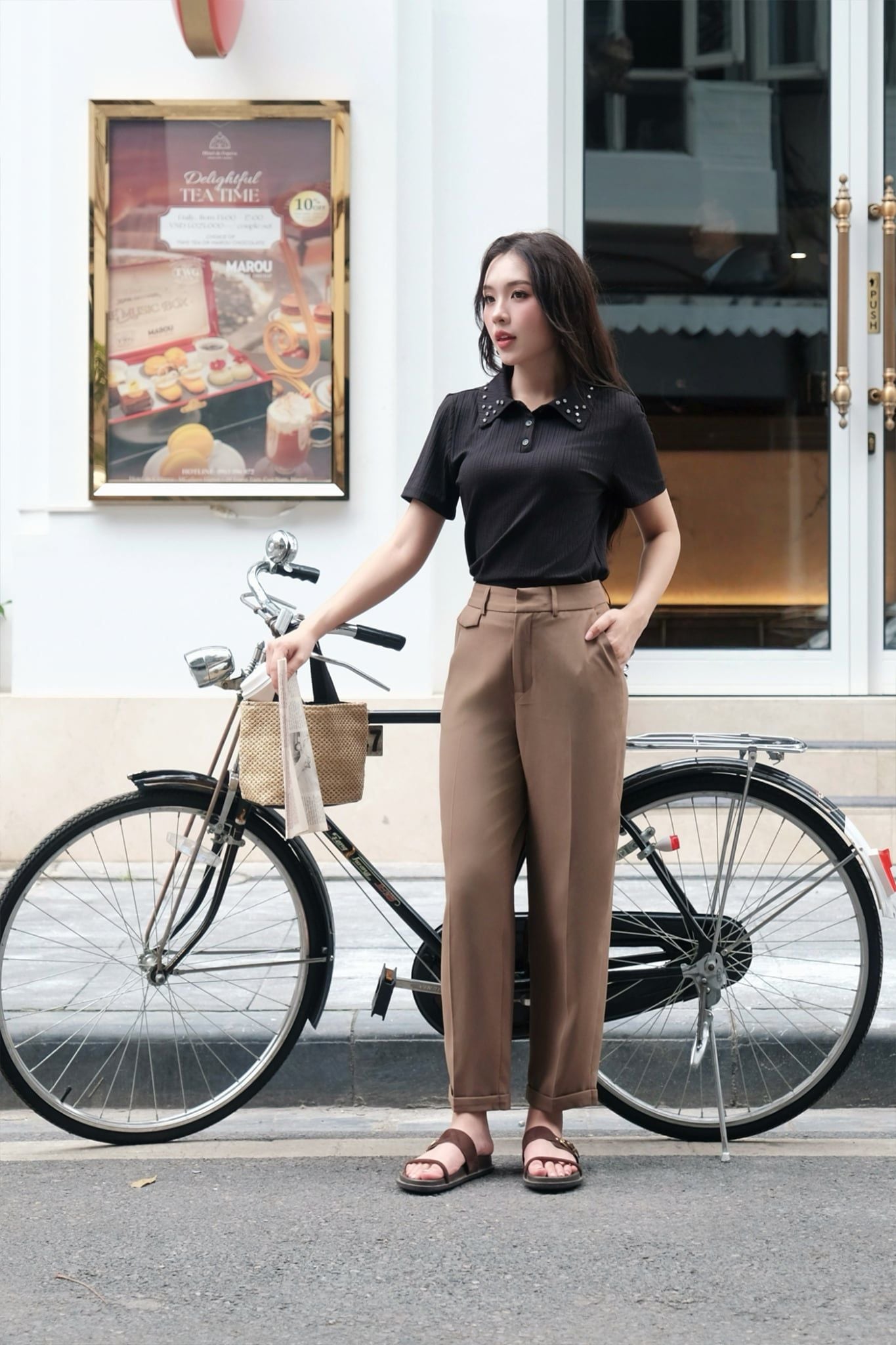  Quần ống đứng smart màu Nâu 