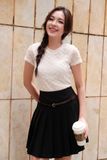  Chân váy mini Đen xếp ly kèm belt 
