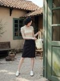  Áo thun ren can mảnh màu be nhạt 