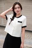  Chân váy A mini basic phối dây lấp lánh Đen 
