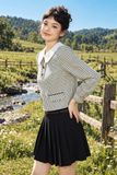  Chân váy mini Đen xếp ly kèm belt 