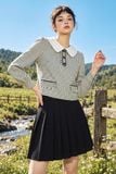  Chân váy mini Đen xếp ly kèm belt 