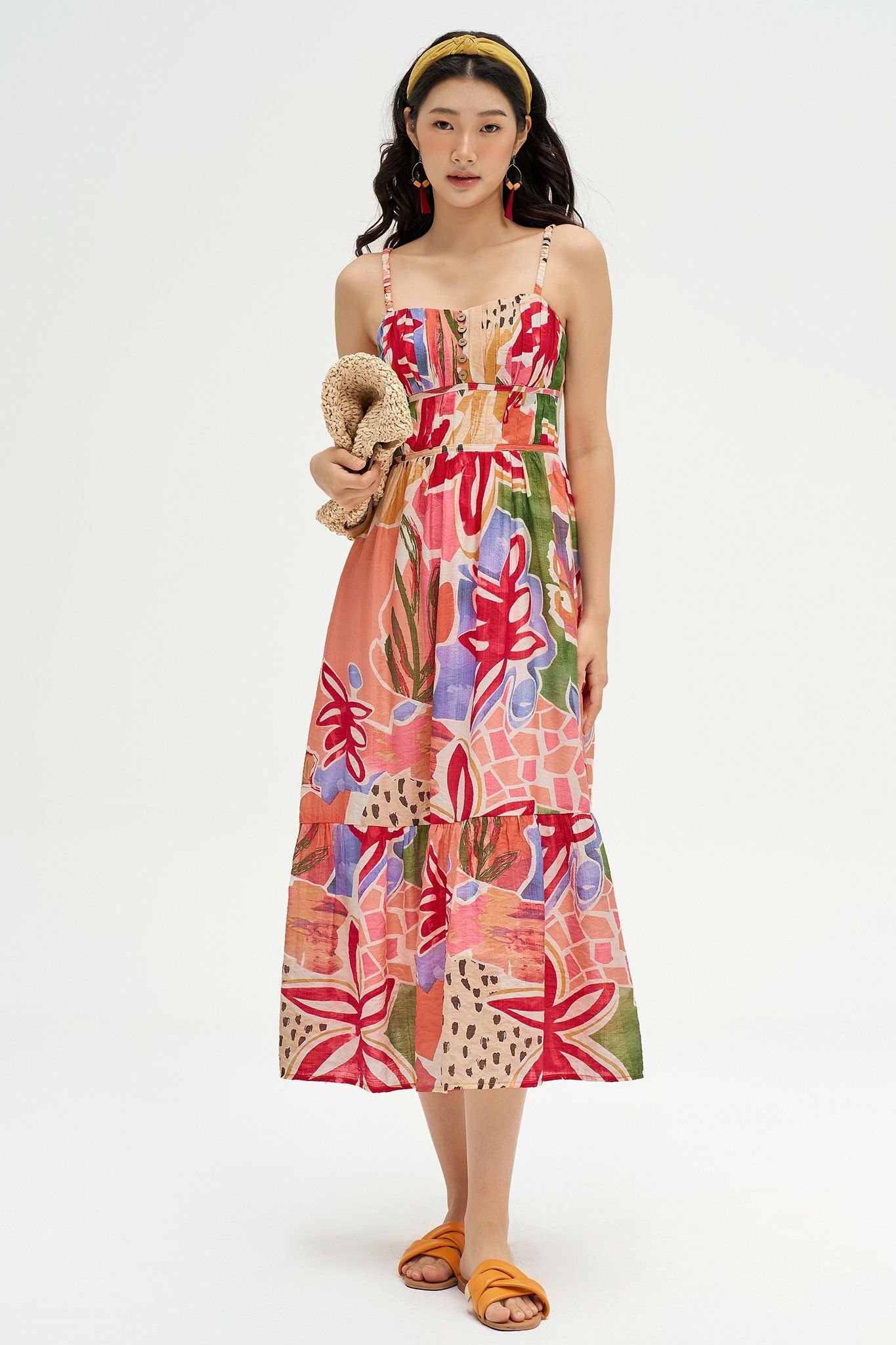 Đầm maxi voan tơ pink summer