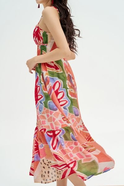 Đầm maxi voan tơ pink summer