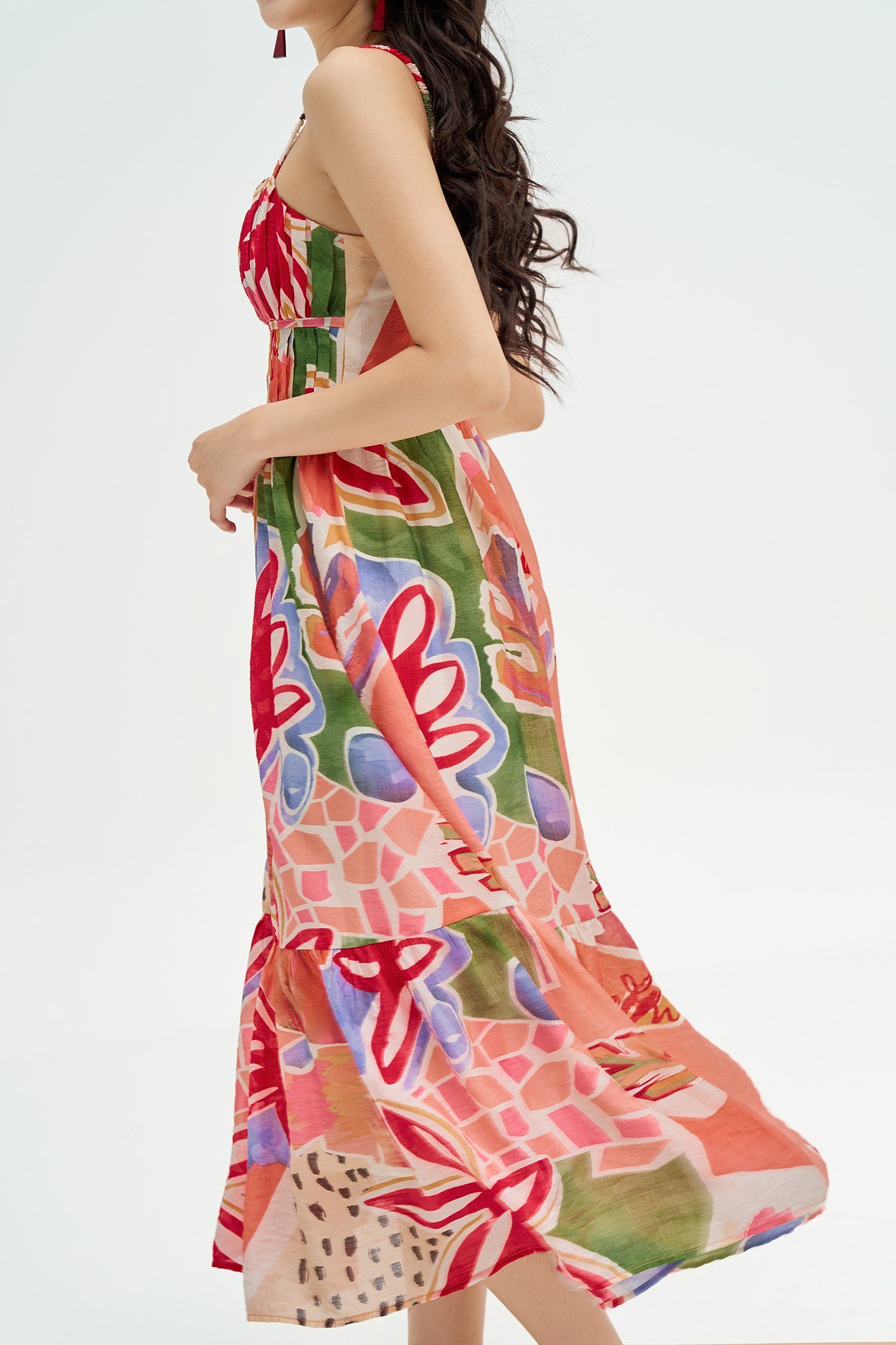 Đầm maxi voan tơ pink summer